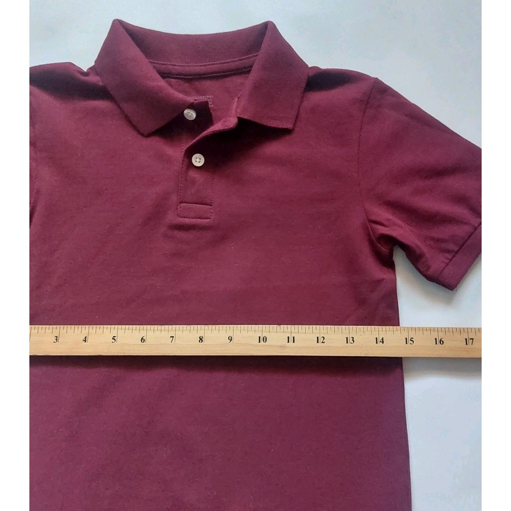 The Children's Place Burgundy Polo Shirt Collar Button Size M 7/8 - Picture 3 of 6